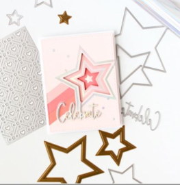 PF148422 Pinkfresh Studio Hot Foil Plates Nested Stars