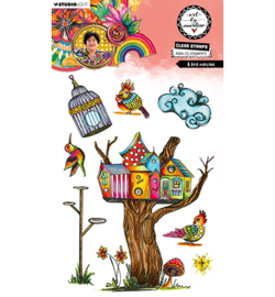 ABM-25-STAMP815 Art by Marlene ABM Clear Stamp A bird mansion Art by Marlene nr.815