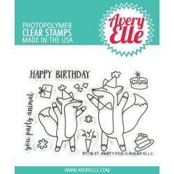 557656 Avery Elle Clear Stamp Set Party Fox 4"X3"