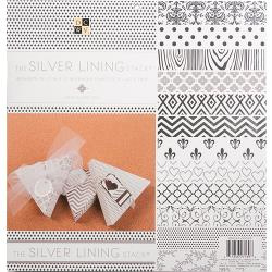 209072 DCWV Paper Stack Silver Lining 12"X12" 48/Pkg