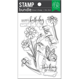 704470 Hero Arts Clear Stamp & Die Combo Wild Flowers