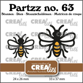 CLPartzz63 Crealies Partzz Bijen klein en middel