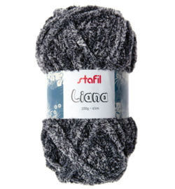 Velvetgaren Liana Yarn Black/Grey Bol 100 gram 65 meter lengte