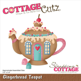 CC904 CottageCutz Dies Gingerbread Teapot 3.5"X3.4"