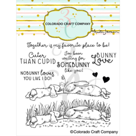 AJ946 Colorado Craft Company Clear Stamps Bunny Love - By Anita Jeram