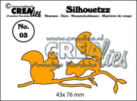 115634/2603 Crealies Silhouetzz no. 03 eekhoorntjes 43x76mm