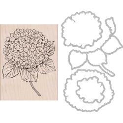 HA-SB155 Hero Arts Mounted Rubber Stamp & Die Combo Large Hydrangea