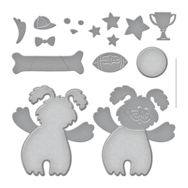 692201 Stampendous Etched Dies Puppy Hugs