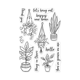 573179 Hero Arts Clear Stamps 4"X6" Hang In There Potted Plants