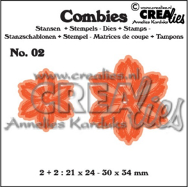 115634/2802 Crealies Combies no.1 bloemen B 21x24 - 30x34 mm