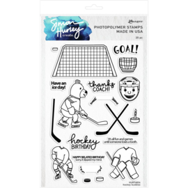 HUR76834 Simon Hurley create. Cling Stamps Hockey Buddies 6"X9"