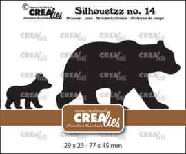 CLSH14 Crealies Silhouetzz no. 14 - Beertje met kleintje