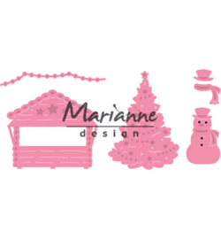 COL1440 Marianne Design Collectables Village decoration set 5