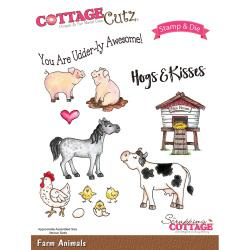 464957 CottageCutz Stamp & Die Set Farm Animals