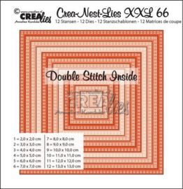 115634/0166 Crealies Crea-Nest-dies XXL no 66 doub.stitch inside squares max.130x130mm