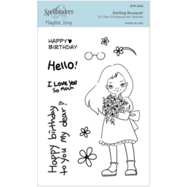 STP042 Spellbinders Clear Acrylic Stamps Darling Bouquet By Mayline Jung