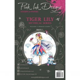PI092 Creative Expressions Pink Ink  Clear stamp set Tiger lily