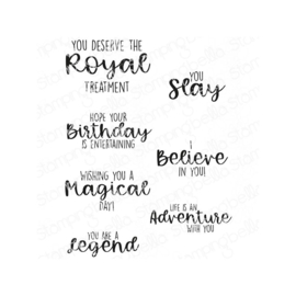 691322 Stamping Bella Cling Stamps Fairytale Sentiment Set