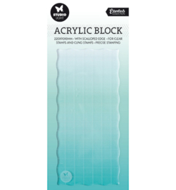 SL-ES-ASB02 - SL Acrylic stamp block for clear and cling stamps with grid Essentials nr.02