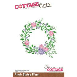 CC413 CottageCutz Die Fresh Spring Floral Wreath 3.5"X3.2"