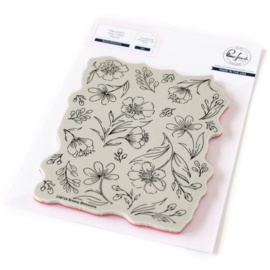 5A0021NN Pinkfresh Studio Cling Stamp Set Breezy Blossoms