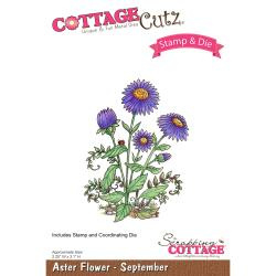 303454 CottageCutz Stamp & Die Set Aster Flowers - September