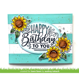 LF2599 Lawn Fawn Clear Stamps Giant Birthday Messages 4"X6"