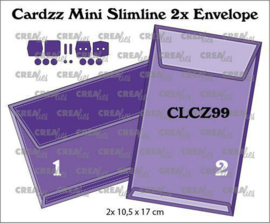 CLCZ99 Crealies Cardzz Mini Slimline 2x Envelop finished