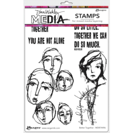 638845 Dina Wakley Media Cling Stamps Better Together 6"X9"