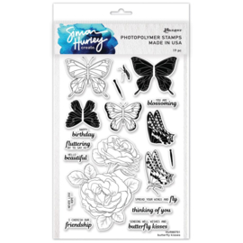 HUR80701 Simon Hurley create. Clear Stamps Butterfly Kisses 6"X9"