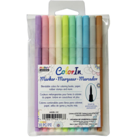 410871 Color In Brush Tip Markers Pastel 10/Pkg