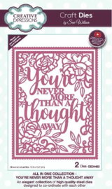 CED4453 Creative Expressions All in one craft die You're never more than a thought away