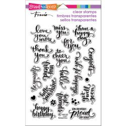 215597 Stampendous Perfectly Clear Stamps Brushed Wishes 7.25"X4.625"