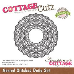 044827 CottageCutz Nested Dies Stitched Doily 3/Pkg