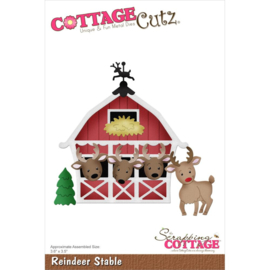 CC924 CottageCutz Dies Reindeer Stable 3.6"X3.5"