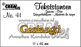 115634/3141 Crealies Tekststans no 41 Geslaagd (NL) 11 x 45 mm