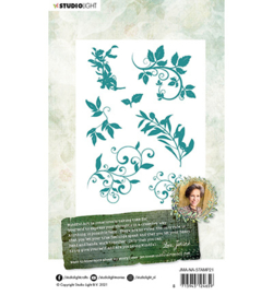 JMA-NA-STAMP21JMA Clear Stamp Silhouettes - leaves/swirls New Awakening nr.21