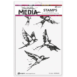 699738 Dina Wakley Media Cling Stamps Fly High 6"X9"