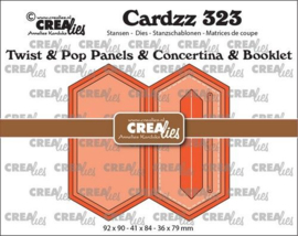 CLCZ323 Crealies Cardzz Twist & Pop B2 - boekje verlengde zeshoek