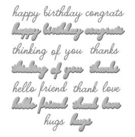 S5-630 Spellbinders Handwritten Sentiments Etched Dies