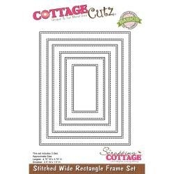 289491 CottageCutz Basics Wide Frame Dies Stitched Rectangle 2.5x1.5 To 4.75x3.75