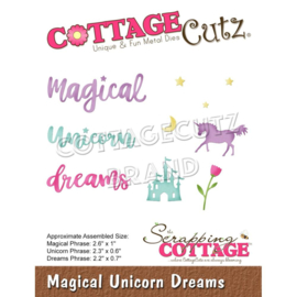 CCE606 CottageCutz Dies Magical Unicorn Dreams .4" To 2.6"