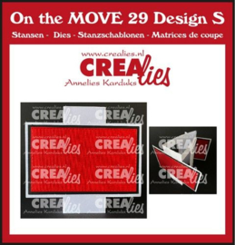 CLMOVE29 Crealies on the MOVE Design S Drieh. kaart halve vierkanten