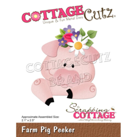 CC896 CottageCutz Dies Farm Pig Peeker 2.1"X2.5"
