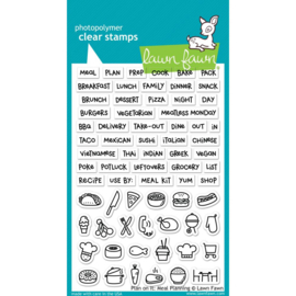 LF1928 Lawn Fawn Clear Stamps Plan On It: Meal Planning 4"X6"
