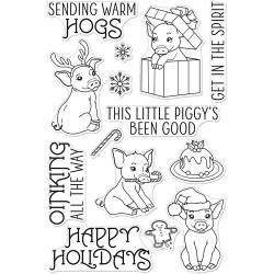 520947 Hero Arts Clear Stamps Sending Warm Hogs 4"X6"