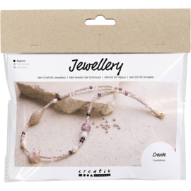 977694 Creativ Company Mini Hobbyset Sieraden, Stoere halsketting, roze harmonie