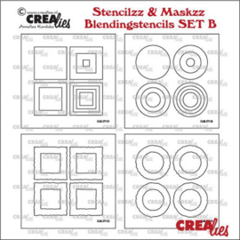 CLSTMBLSETB Crealies Stencilzz/Maskzz 4x Vierkant glad en ruwe randen