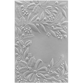 E3D041 Spellbinders 3D Embossing Folder Holiday Floral Swag 5.5"x8.5"