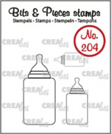 130505/0204 Crealies Clearstamp Bits&Pieces 3x zuigfles